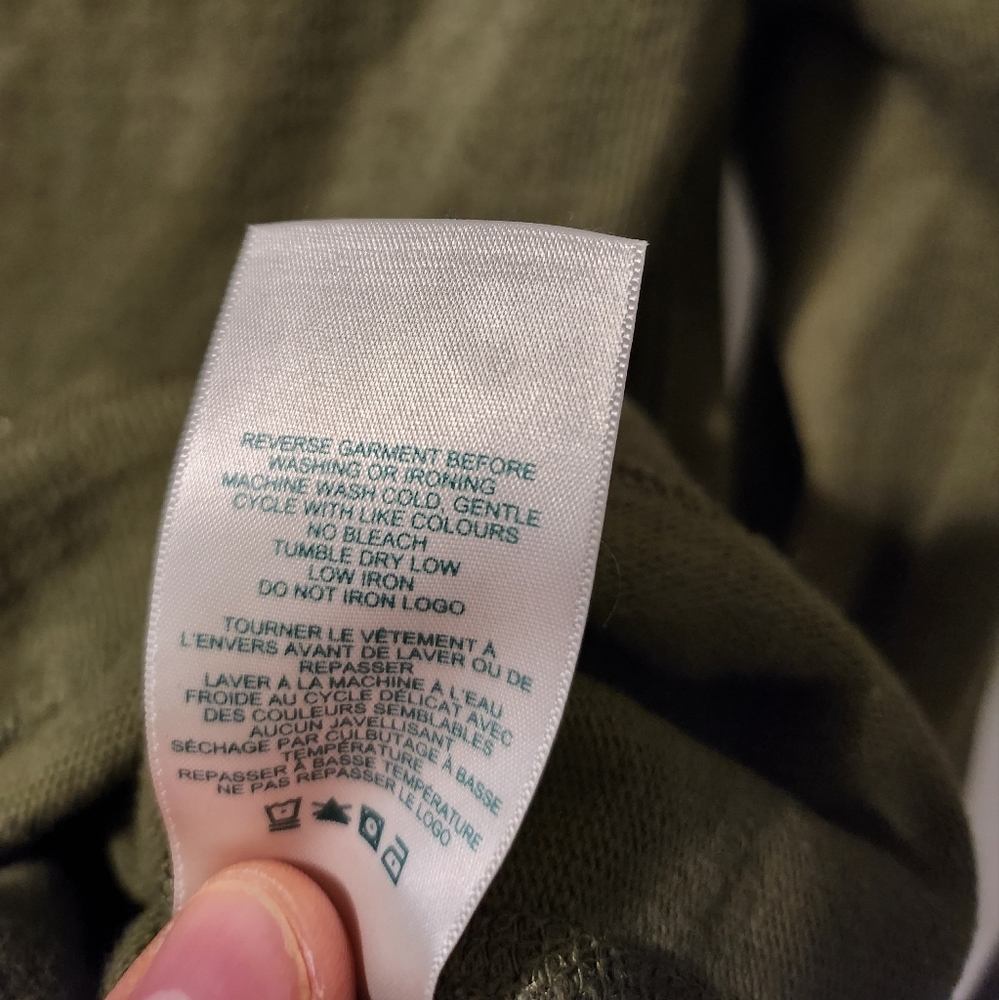 🇨🇦 Roots Men's Camp Henley Hoodie With Patches Olive Green Size XS - Picture 8 of 9